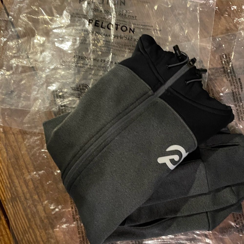 Peloton Black and Full-Zip Gray Hoodie